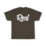 Real Tee White Font