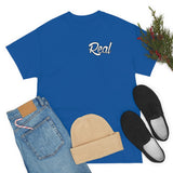 Real Front and Back White Font Tee