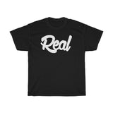 Real Tee White Font
