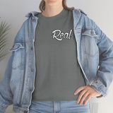 Real Front and Back White Font Tee