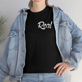 Real Front and Back White Font Tee