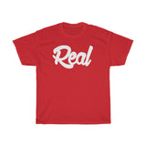 Real Tee White Font