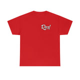 Real Front and Back White Font Tee