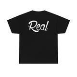 Real Front and Back White Font Tee