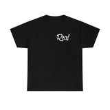 Real Front and Back White Font Tee