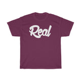 Real Tee White Font
