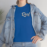 Real Front and Back White Font Tee