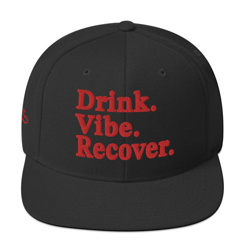 Drink Vibe Recover Red Snapback Hat