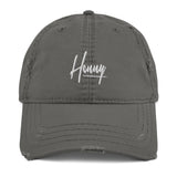 Henny White Font Distressed Dad Hat
